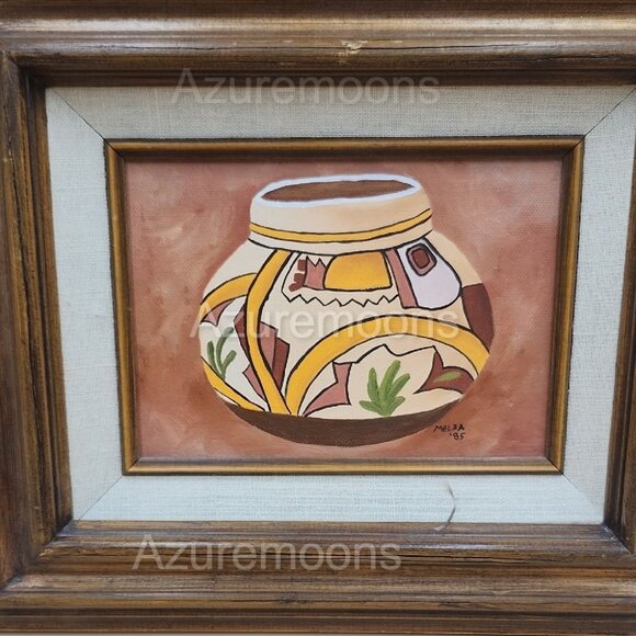 Framed painting by Melba dated 1985  12 x 10 - Picture 1 of 5